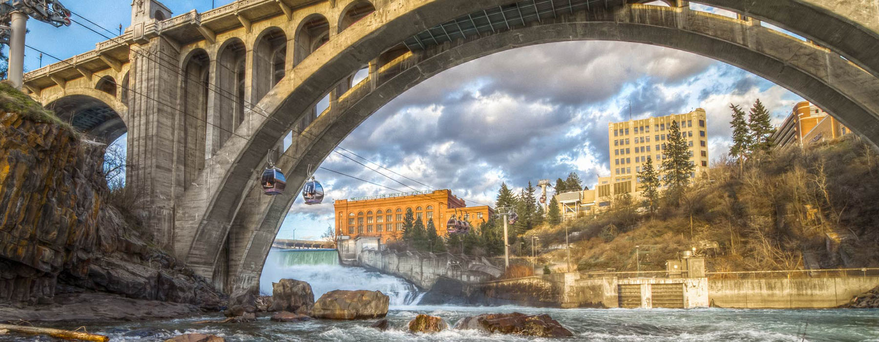 Spokane River with Monroe Bridge in the background