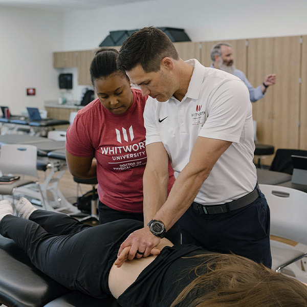 Student learning physical therapy