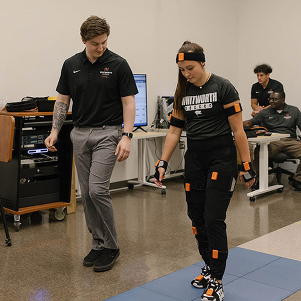 Student learning physical therapy