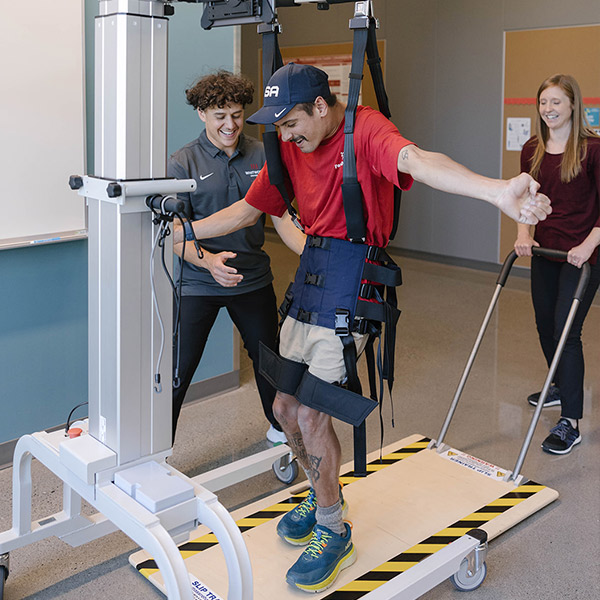 Student learning physical therapy