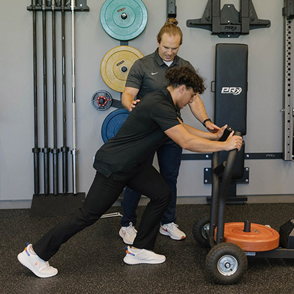Student learning physical therapy