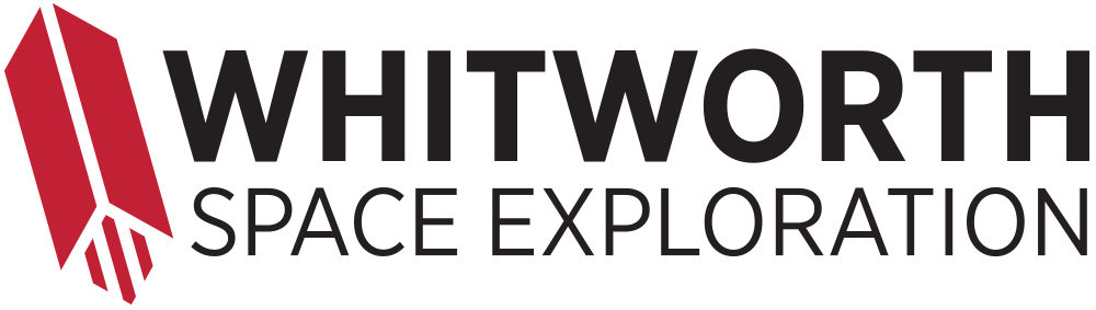Logo of Whitworth Space Exploration featuring a red rocket graphic on the left and the text 