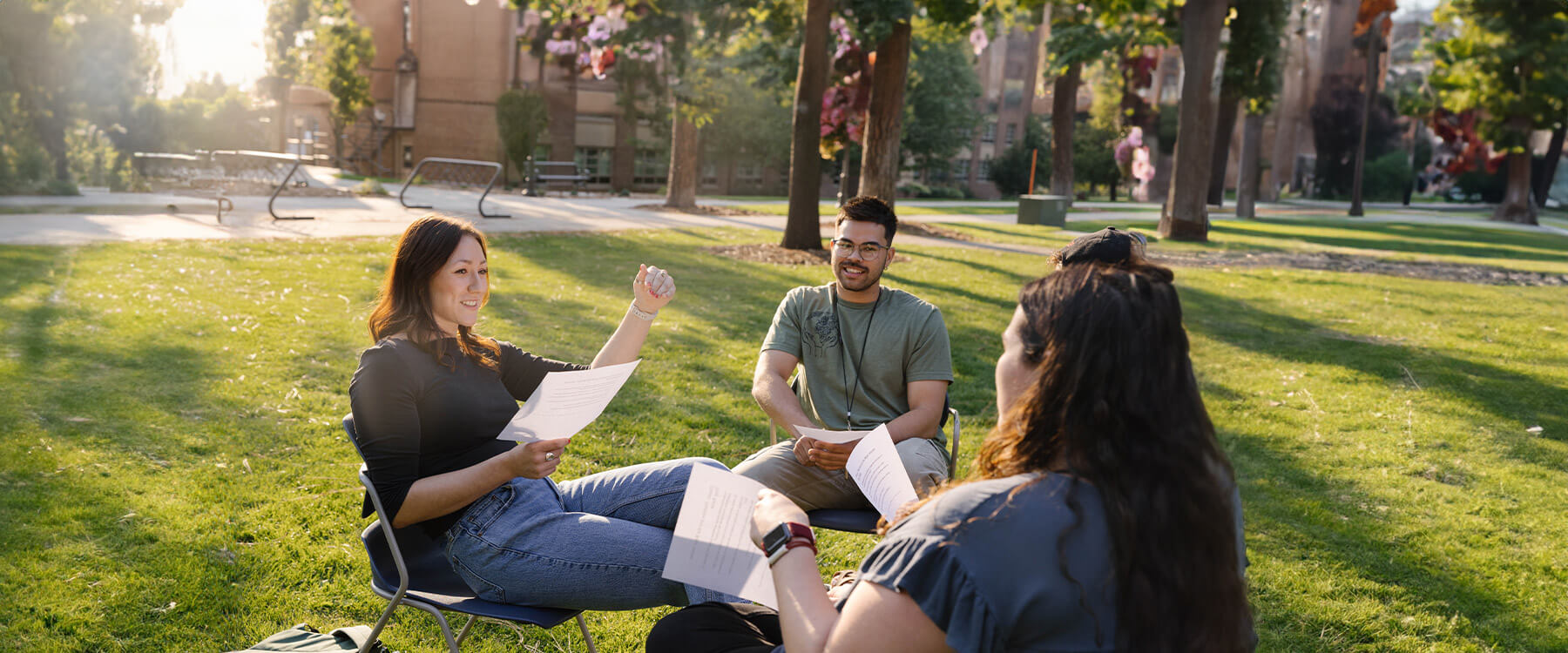 Students sitting and talking