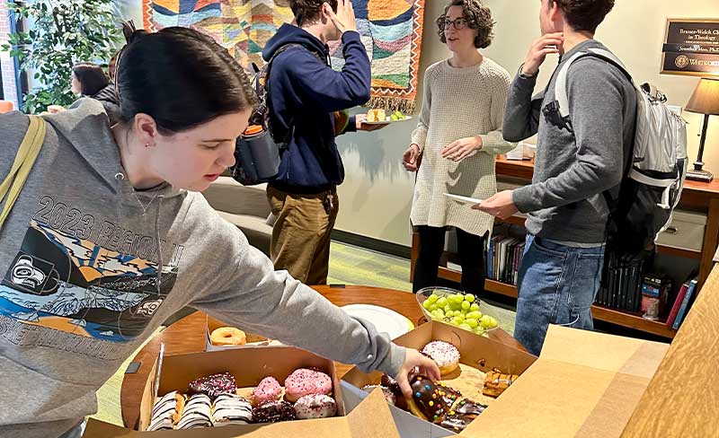 Donut Day: Spring Term kicks off with delicious donuts and stories of Jan Term adventures!