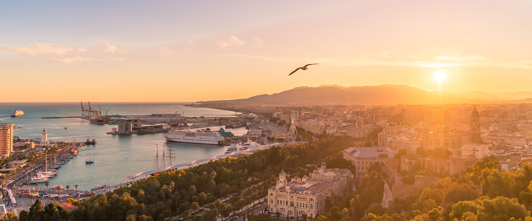 An aerial view of a Spanish coastal city