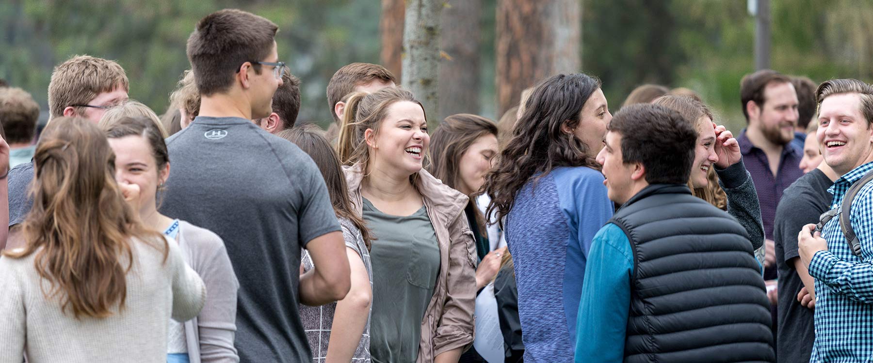 Students talking on campus