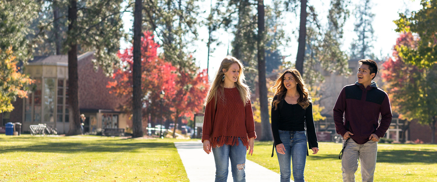 Students walking on campus