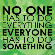 Black text on green background that says, 