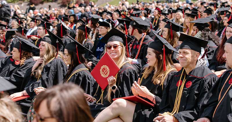 Group of students during commencement ceremony