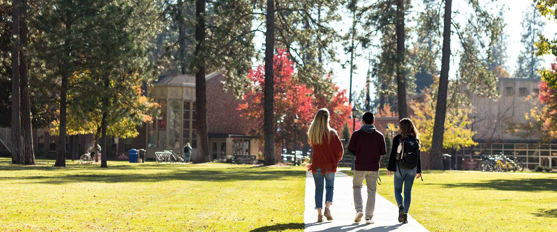 Students walk on campus