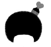 Stylized silhouette of a black hairstyle.