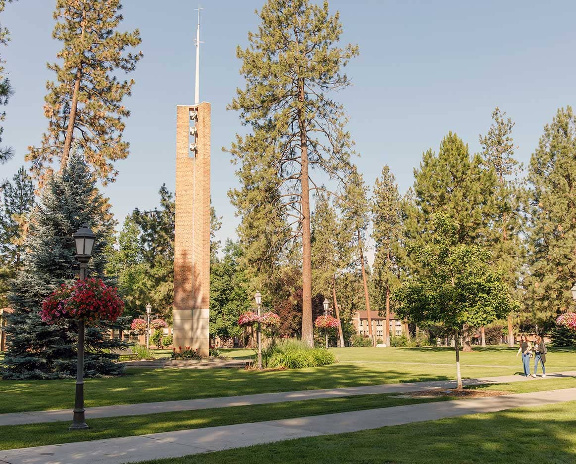 Whitworths stately cantabile stands among pine trees on a sunny day.