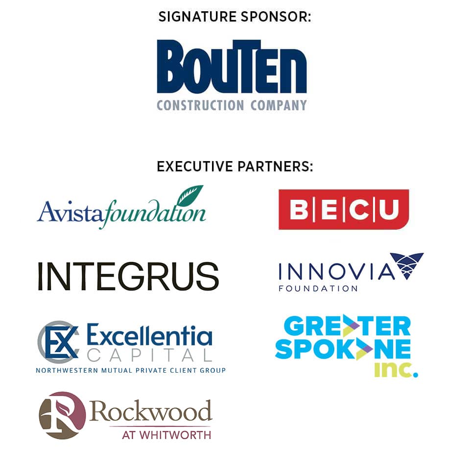 Bouten construction complant, Avista Foundation, BECU, Integrus, Innovia, Excellent Capital, Greater Spokane Inc.